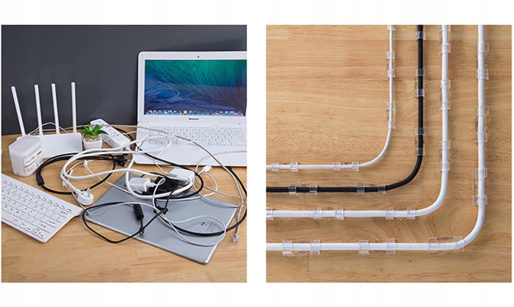 10x ORGANIZER DO KABLI PRZEWODÓW KLIPS UCHWYT ZACZEP SAMOPRZYLEPNY Model KZ D58