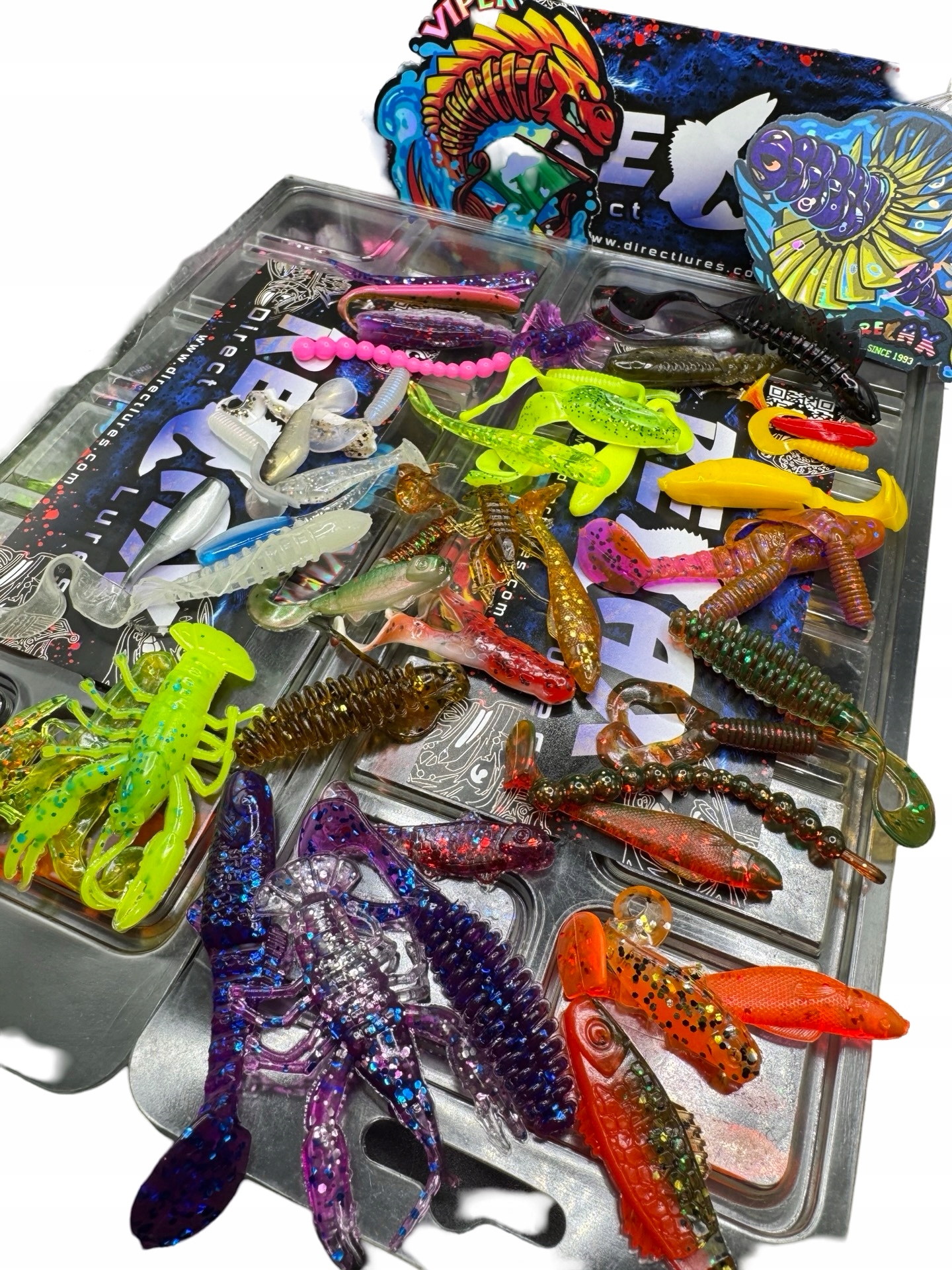 Relax Zestaw 45sztuk! MIX łownych Gum Na Okonia i Pstrąga +Naklejka Gratis!