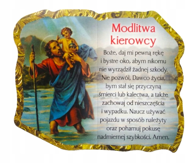

Magnes Św. Krzysztof, Modlitwa Kierowcy 9x11 cm