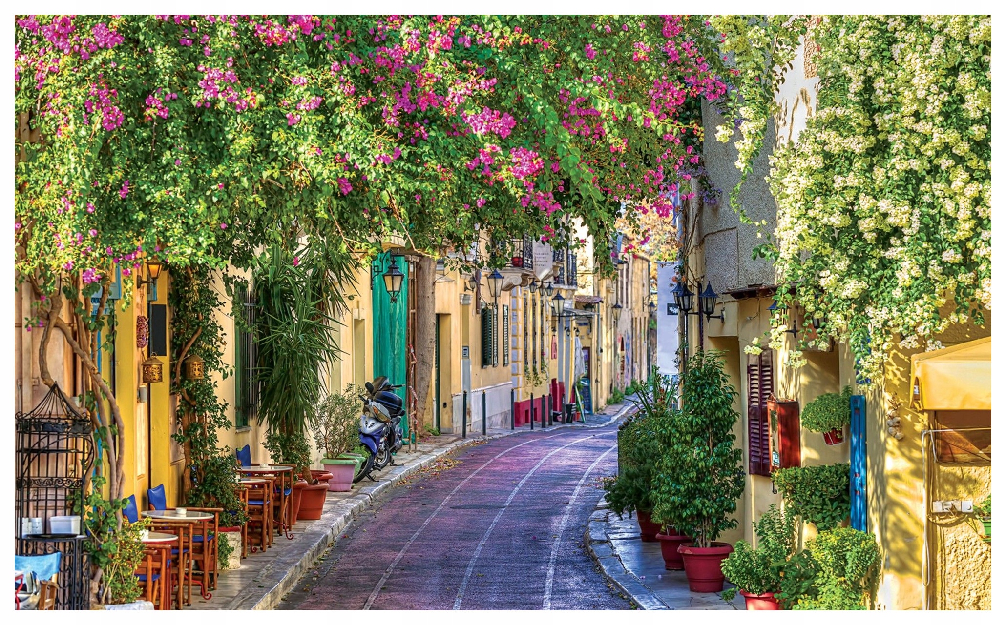 Fototapeta Ulica Kvety Architektúra Zelená Bruk vinylová 312x219 lepidlo