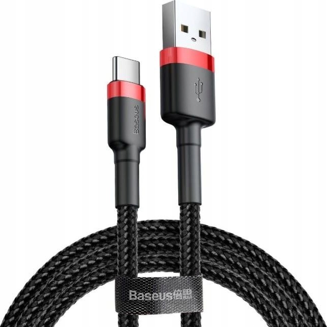 Kabel USB Baseus USB-A - USB-C 1 m Czarno-czerwony (CATKLF-B91)