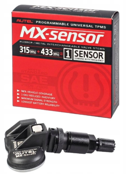 Snímač Tpms Autel Černý Kov pro černé Alufleg 433Mhz+315MHz Press-in