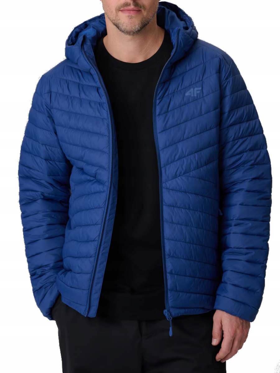Pánská bunda 4F 4FWSS26TDJAM0852-31S jarní prošívaná s kapucí 2XL