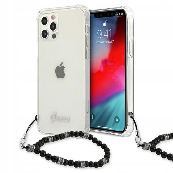 Pouzdro Guess Black Pearl pro iPhone 12 Pro Max průhledné