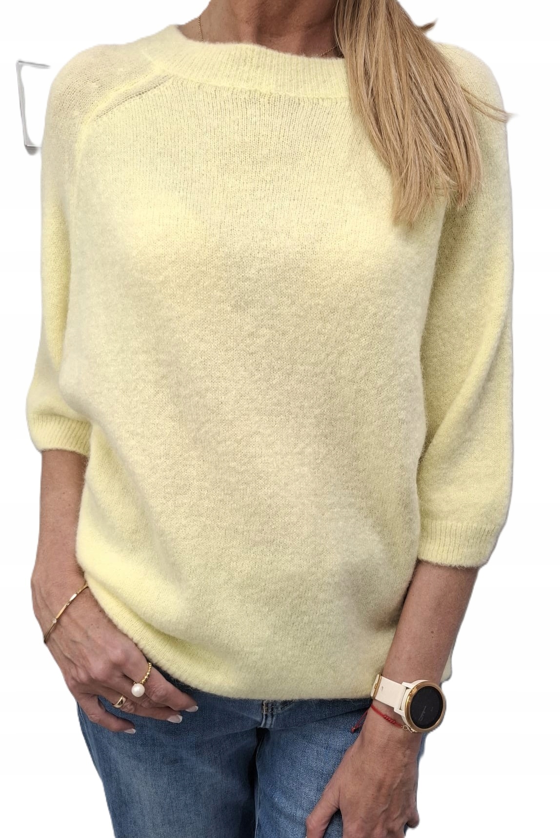Nooda Svetr Bluza Krátký rukáv Baby Alpaka Žlutá Uni New