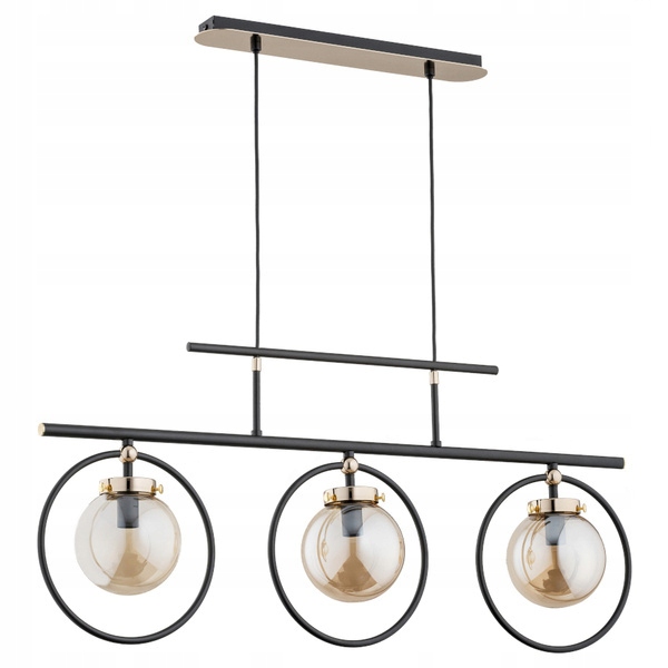 Závěsný lustr Vasido ve stylu japonské pagody, zlaté prvky do obývacího pokoje