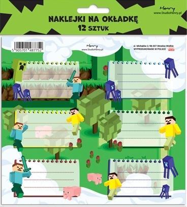 Naklejki na zeszyty Gra 12szt