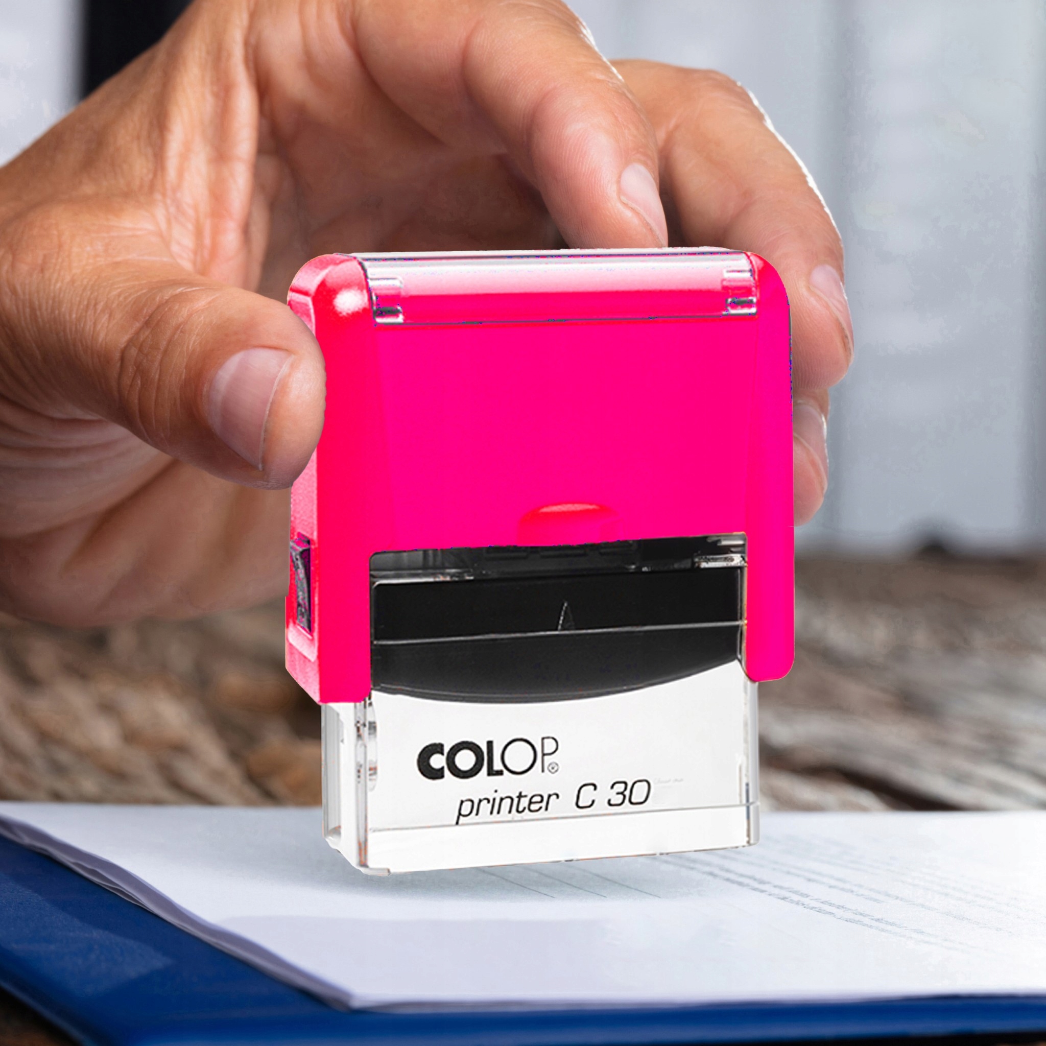 PIECZĄTKA COLOP C30 DO 6 LINII FIRMOWA IMIENNA BIUROWA PROJEKT + GUMKA Liczba wersów 5-6 wersów