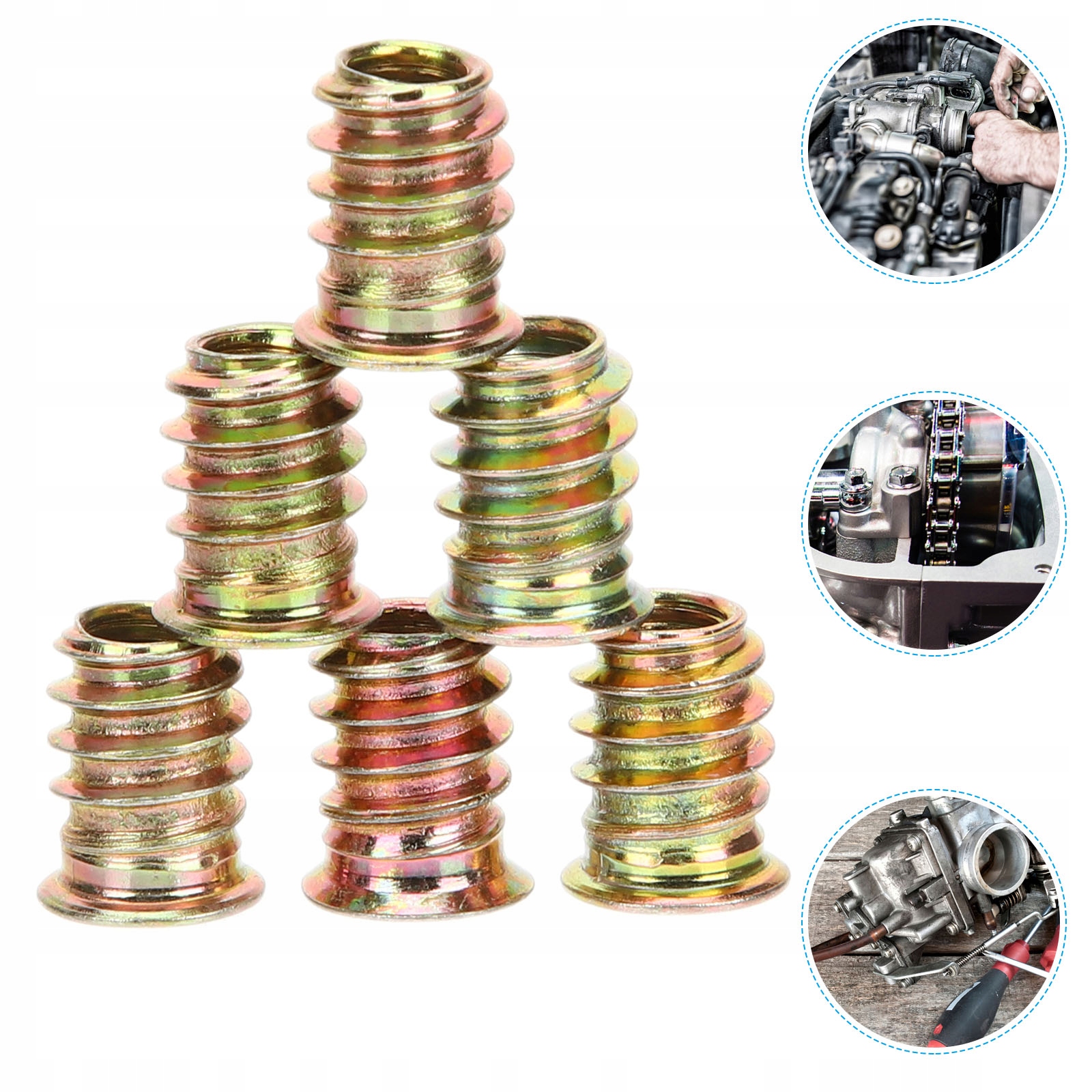 WKŁADKI GWINTOWANE Z NAKRĘTKĄ DO DREWNA Marka bez marki