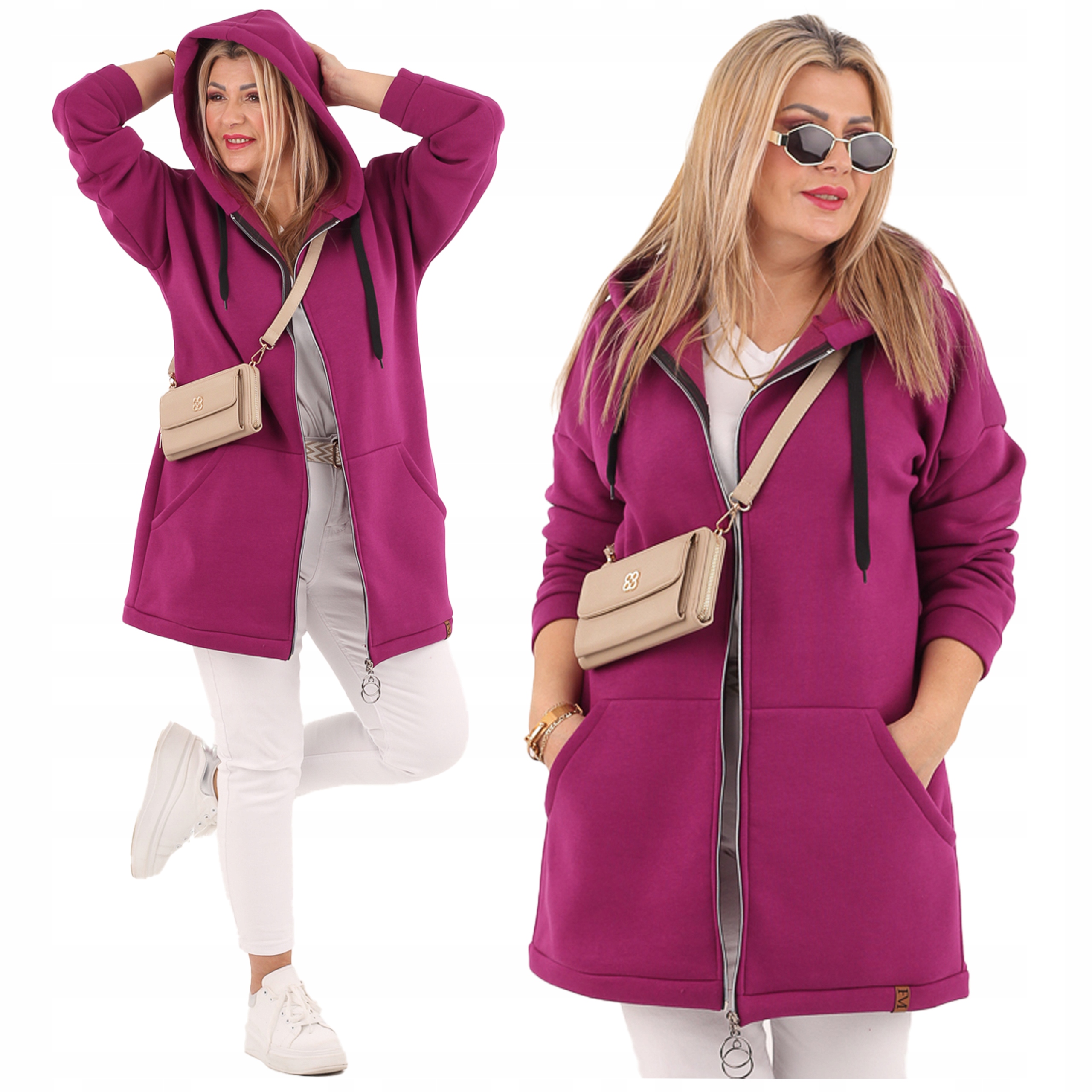 Bluza Damska Rozpinana Ocieplana Bawełniana Polski Producent Duże Rozmiary