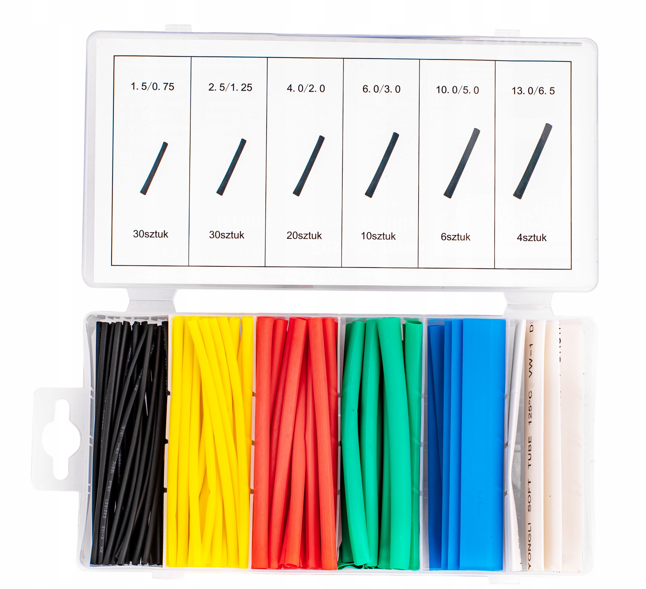 ZESTAW RUREK KOSZULKI RURKI TERMOKURCZLIWE 100szt Marka Falon-Tech