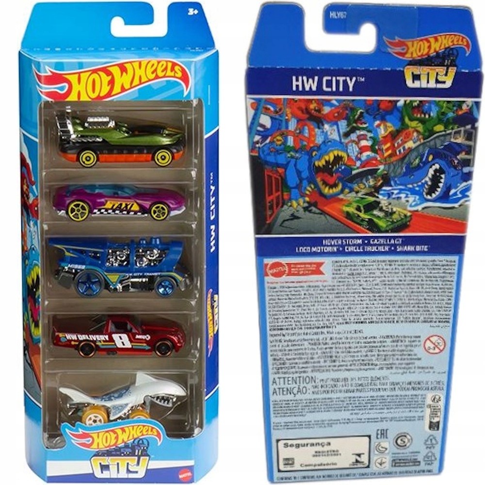 

Hot Wheels City 5-PAK Autek Zestaw Mattel HLY67