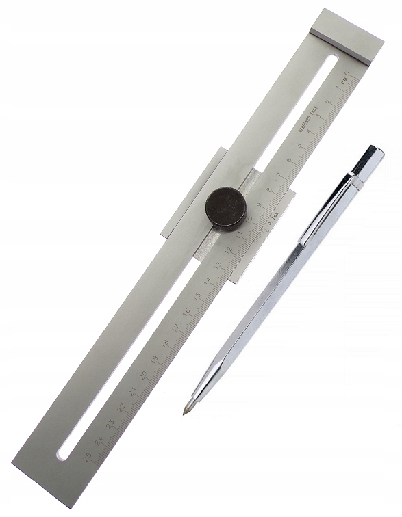 Listwa Suwmiarka Traserska 250mm 0,1mm Z Rysikiem Przymiar Traserski Rysik