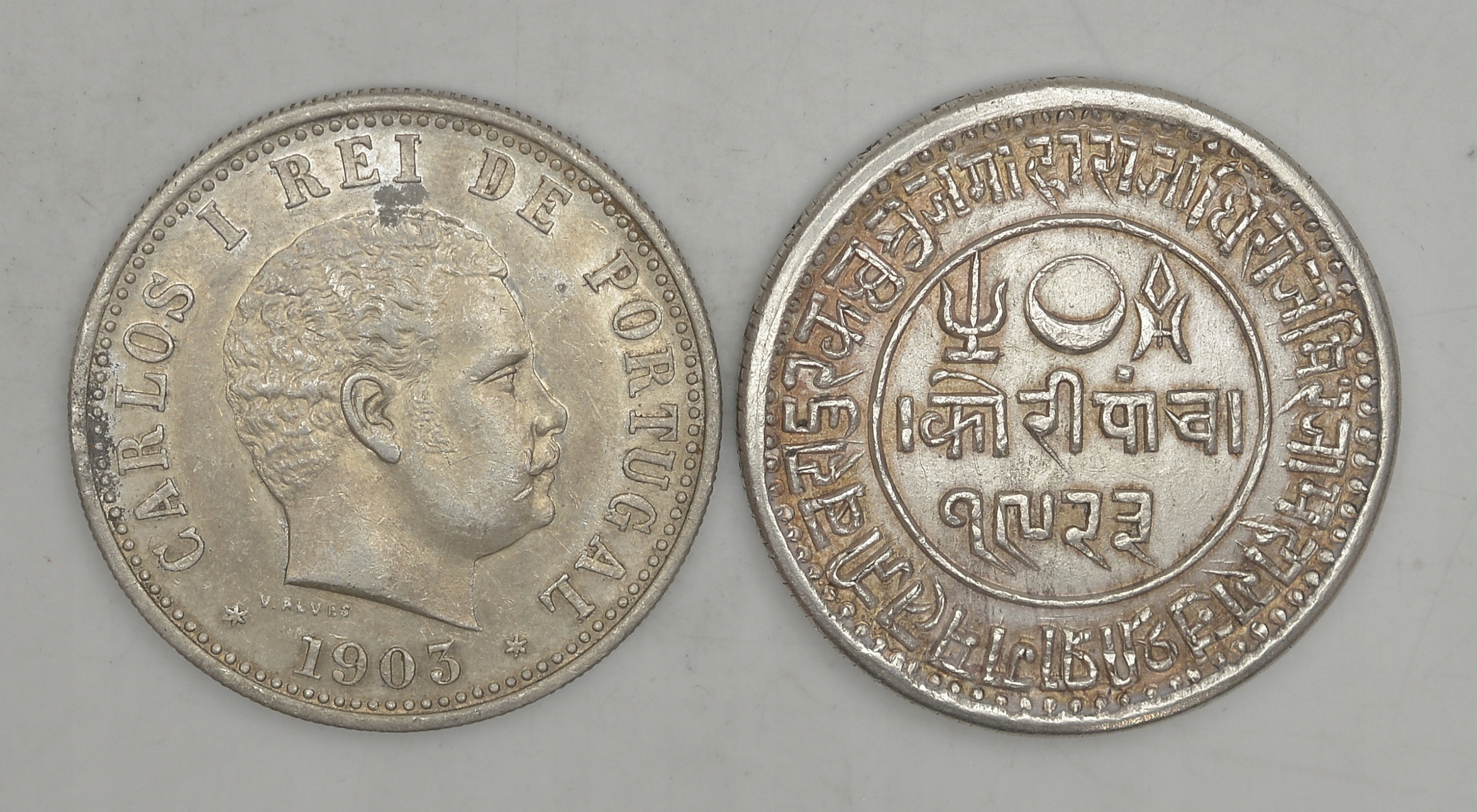 2.ik.ZEST., INDIE PORTUGAL, KUTCH, MONETY SZT.2 Ag