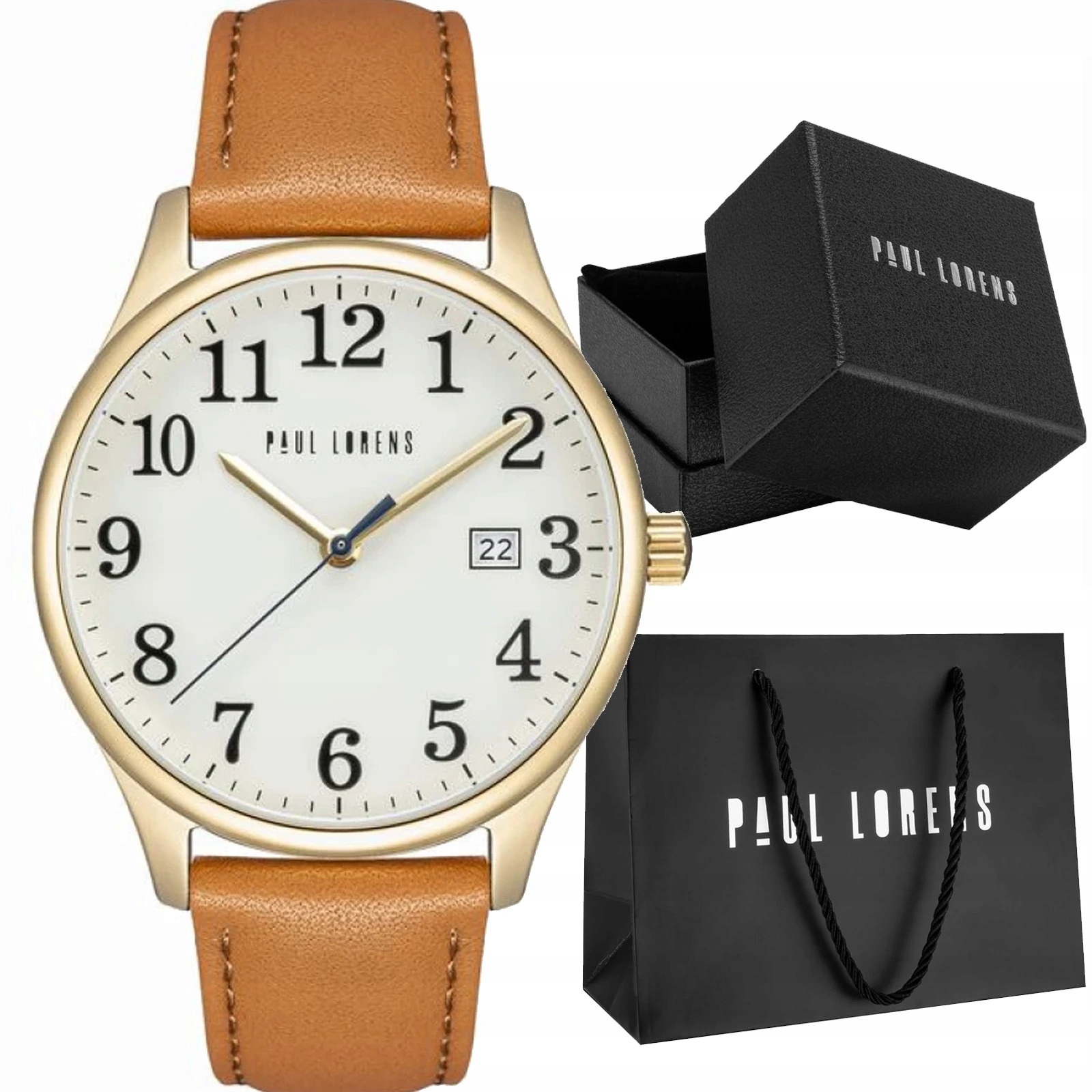 Pánské hodinky Paul Lorens Pl 20016A-4B2 S Datem kožený řemínek
