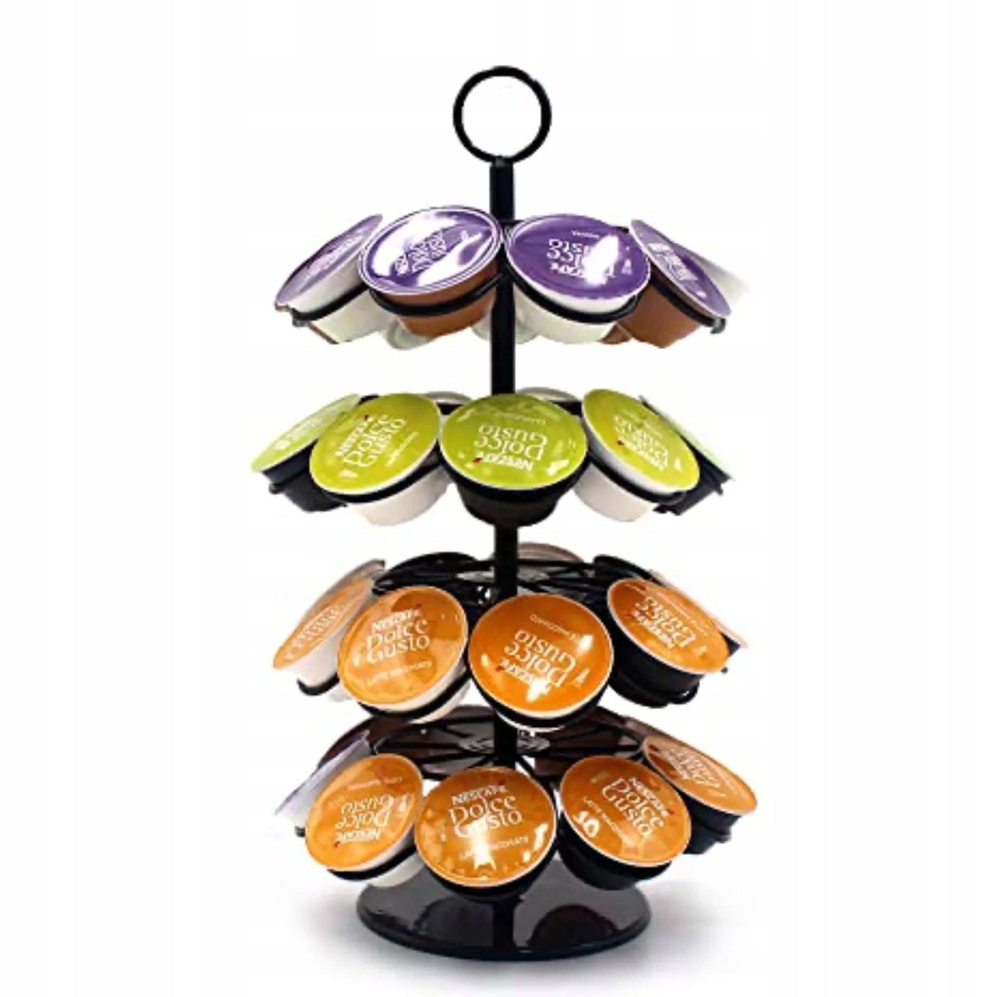 Otočný stojan na kapsle Dolce Gusto 36 ks Elegantní černý kov Elena