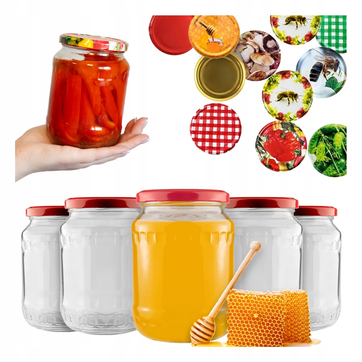 48X Sklenice 720ml Sklenice Na Džem Med Zavařeniny Okurky