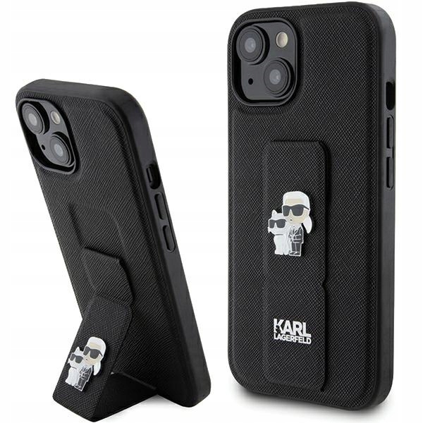 Etui Karl Lagerfeld do iPhone 15 Plus czarny case plecki Gripstand Saffiano