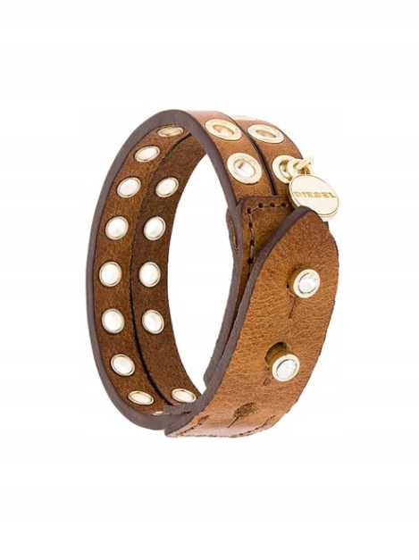 

Skórzana brązowa bransoletka Diesel A-hoddelas