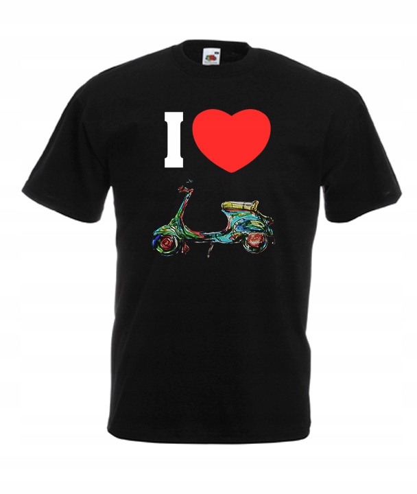

XXL Koszulka Męska I Love Skuter Scooter Wzór