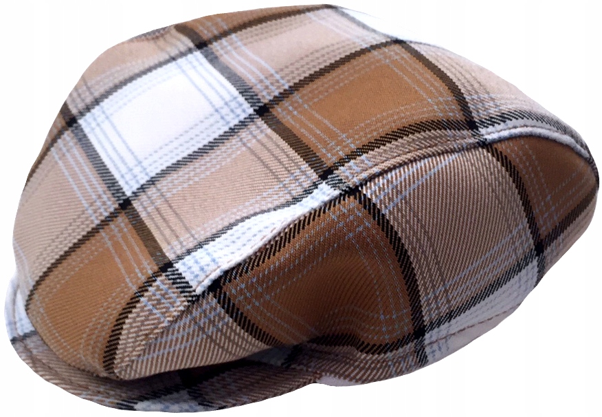 

Kaszkiet czapeczka kaszkiecik w kratę 80 cm +9m