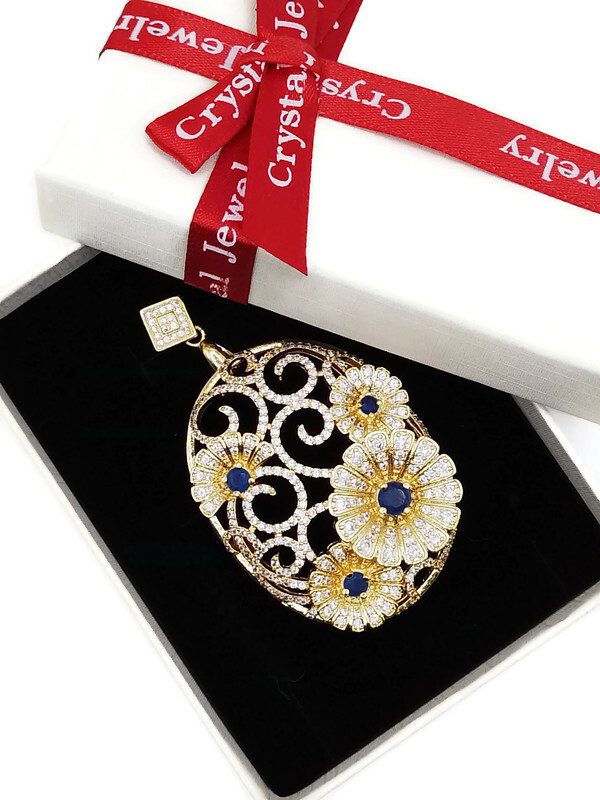 -% Zlatý 18K Gp Přívěsek Medailon Květiny Krabička Jako Dárek