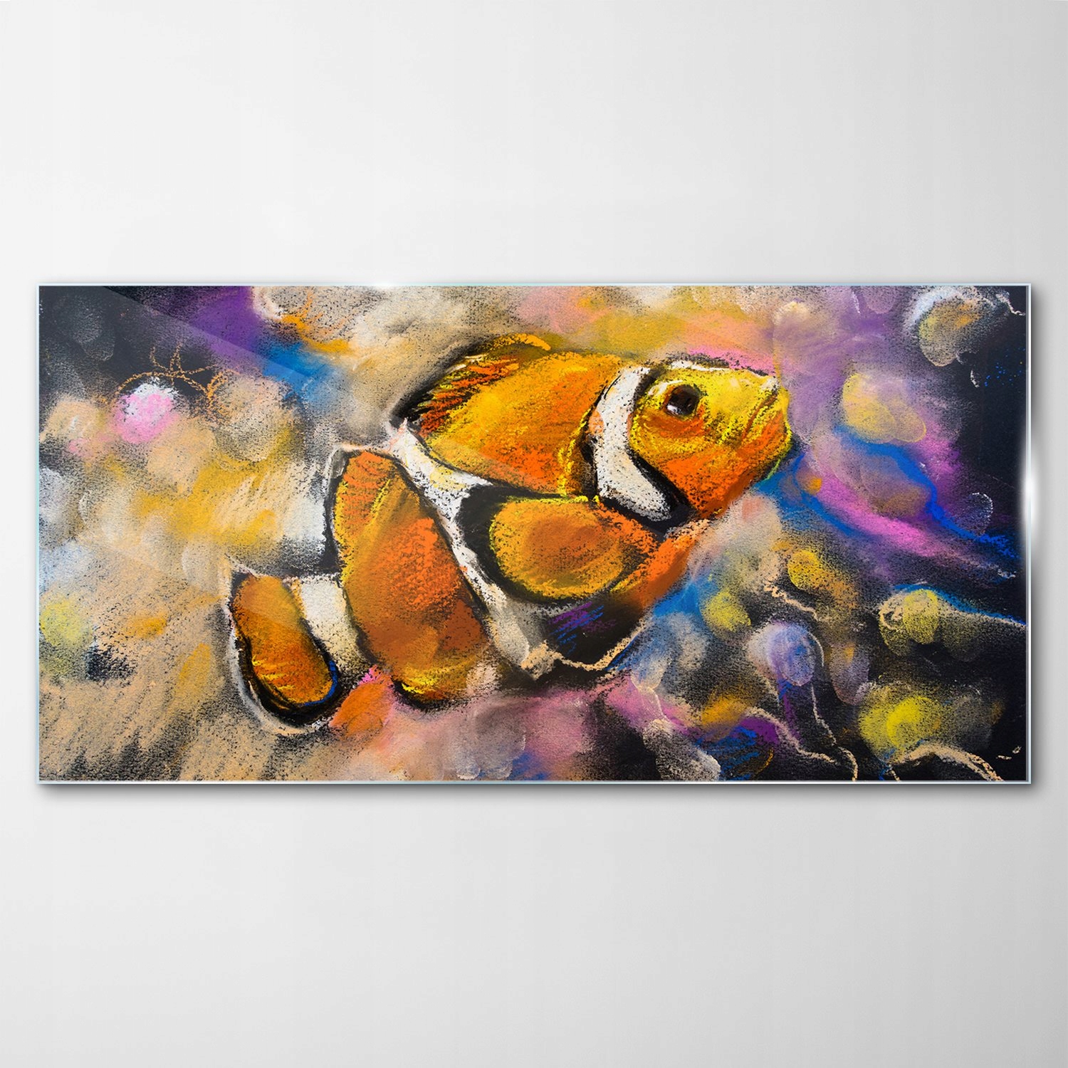 Tvrdený sklenený obraz Šašo Klaun Ryba 140x70