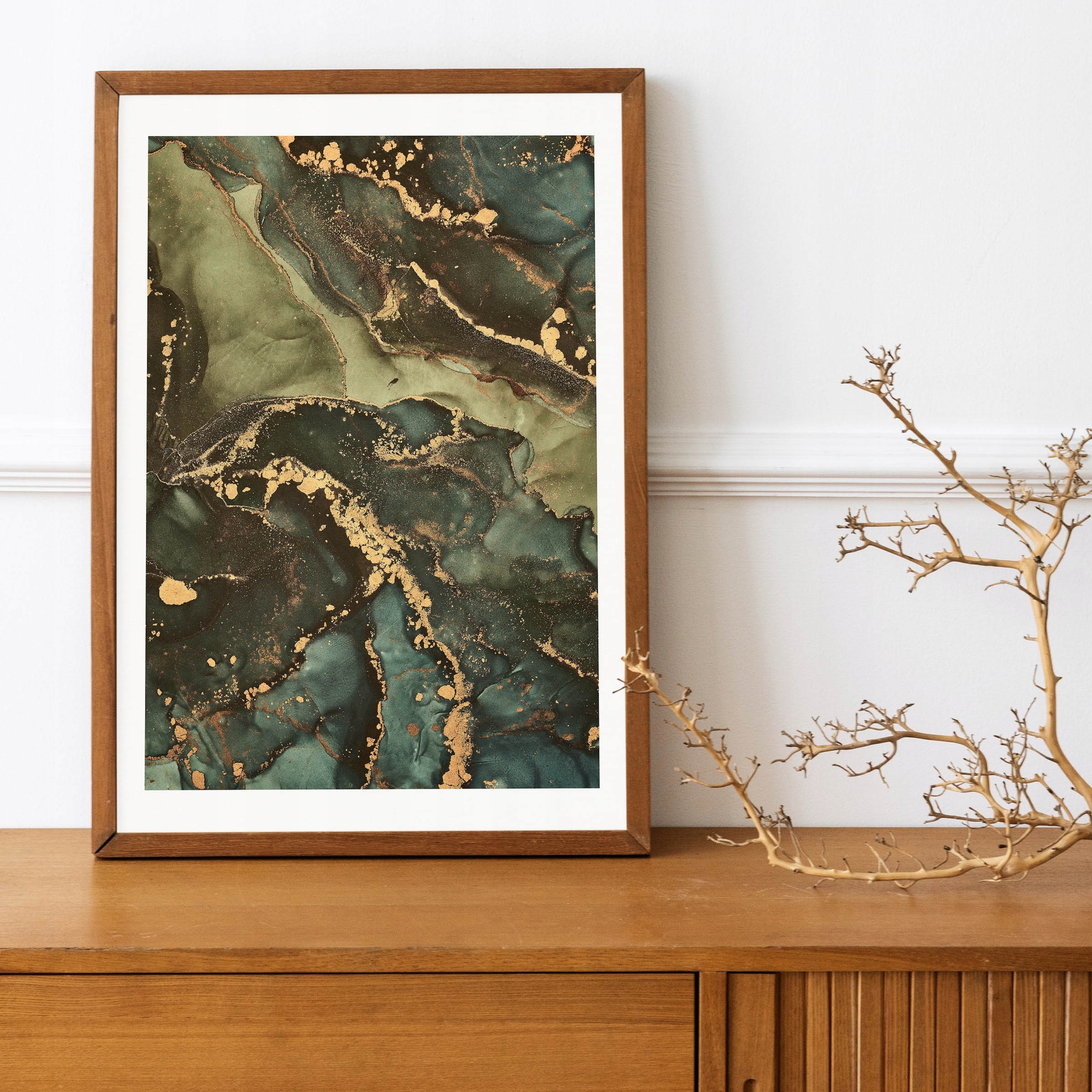 Plakat r B1 70x100 cm Marmur Tekstura Zieleń Ciepł Liczba sztuk 1