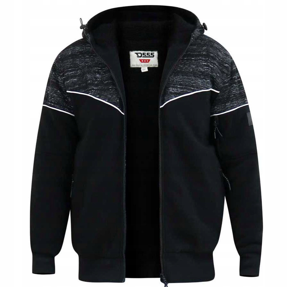D555 mikina pánská Hennessey kožíšek 5XL černá