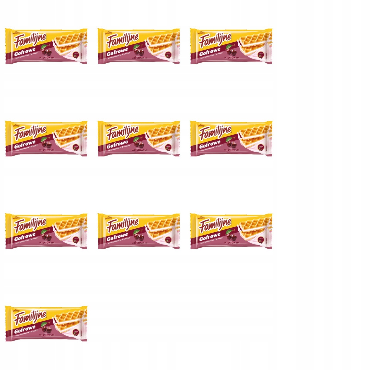 10 x 140 g Familijne vaflové oplatky s třešňovou příchutí
