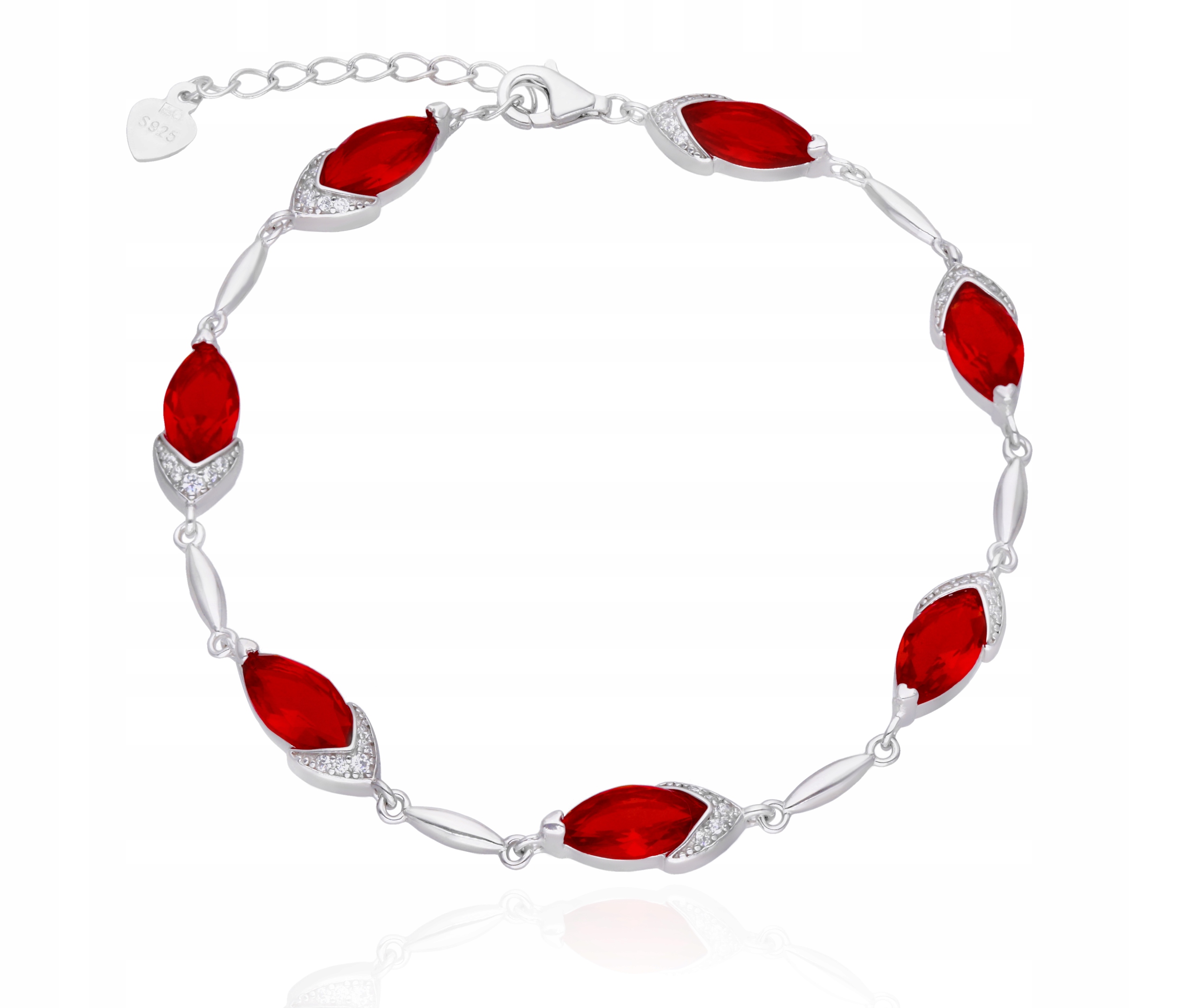 Stříbrný náramek s kameny IM1404BR/RED