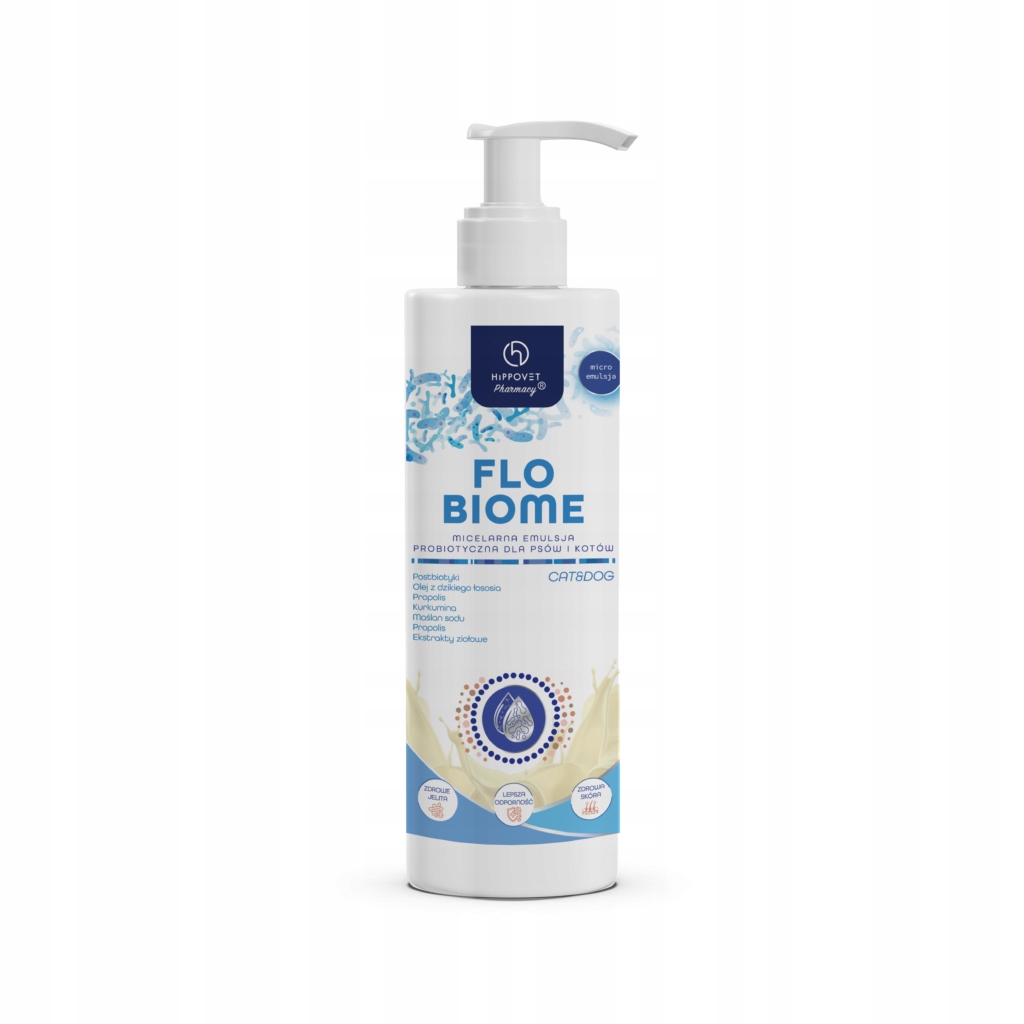 Hippovet Pharmacy FloBiome Probiotická emulze pro psy a kočky 250 ml