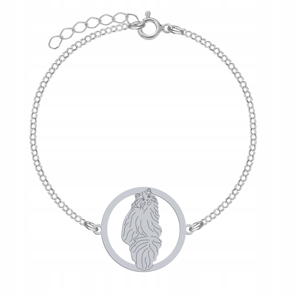 Stříbrný náramek s kočkou skotskou Straight 925 Dárek Šperky Gravírování