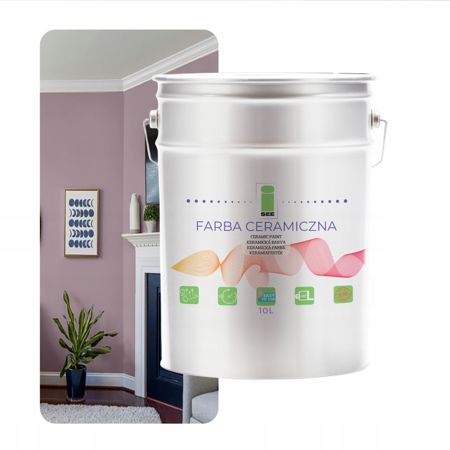 Keramická Umývateľná Nástenná Farba Na Steny Vresová, Odolná Voči Škvrnám 10 L