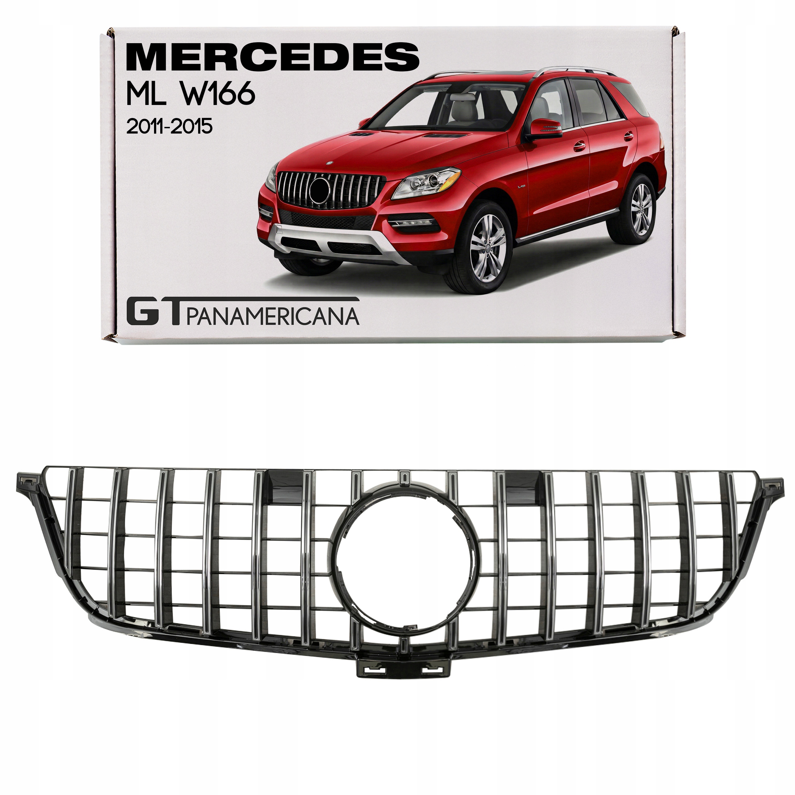 Mercedes ML W166 2011-2015 Gril Gt Panamericana Strieborný
