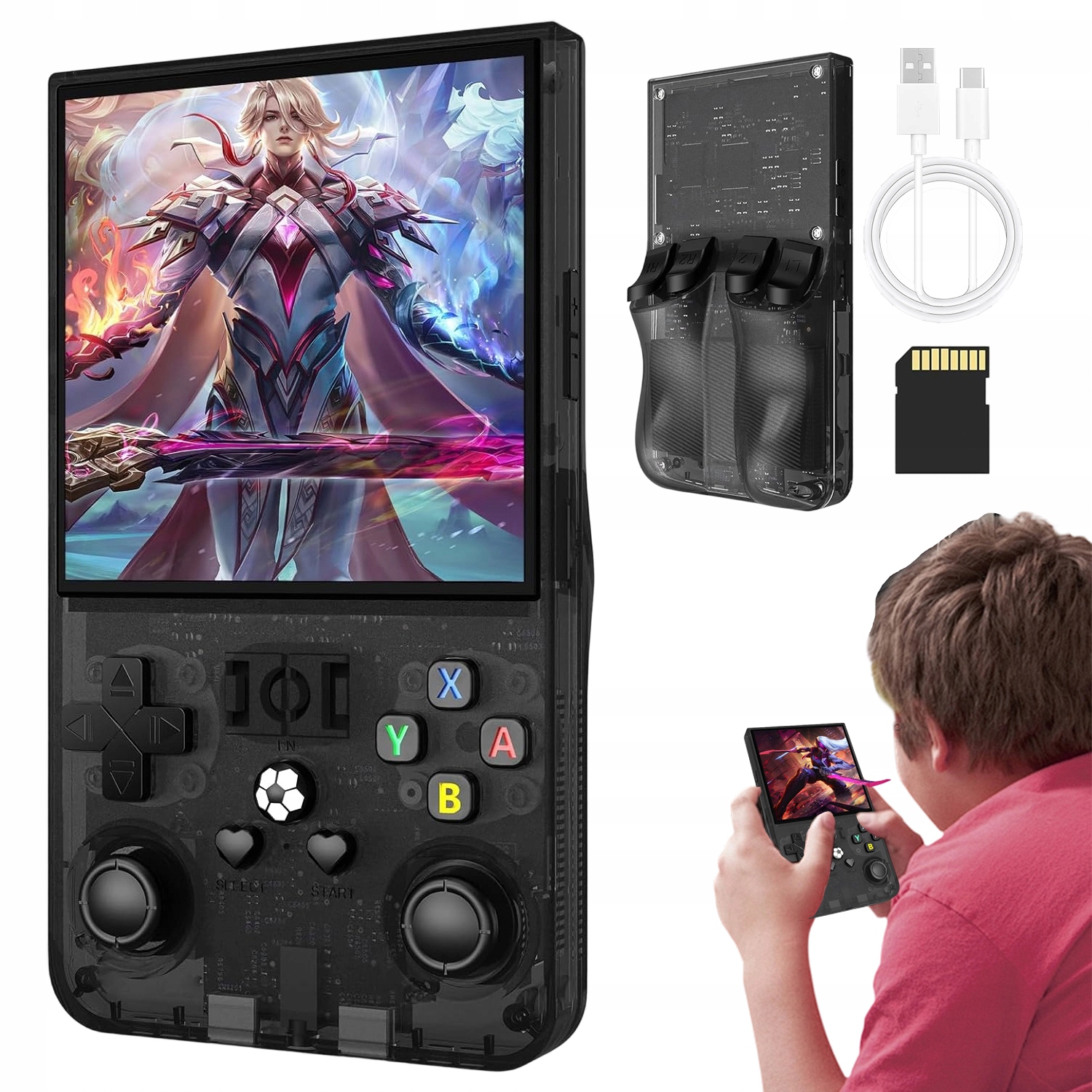 Konsola Retro R36MAX 4CALE Ips 720X720 Z Kartą 64GB I Baterią 4000MAH