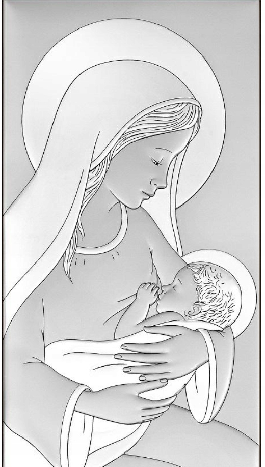 Gravírování Pamiatka Obraz Panna Maria Stříbrný Obrázek Dárek Křest Svaté Přijímání