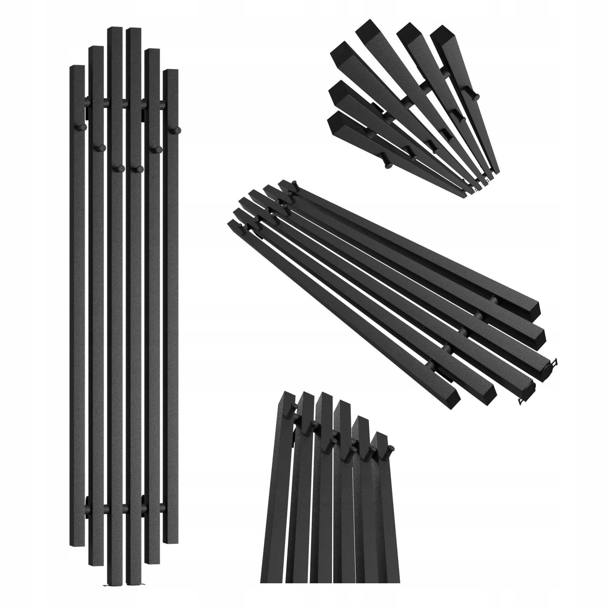 Dekorativní radiátor Bigben Hook 100x28 černá struktura