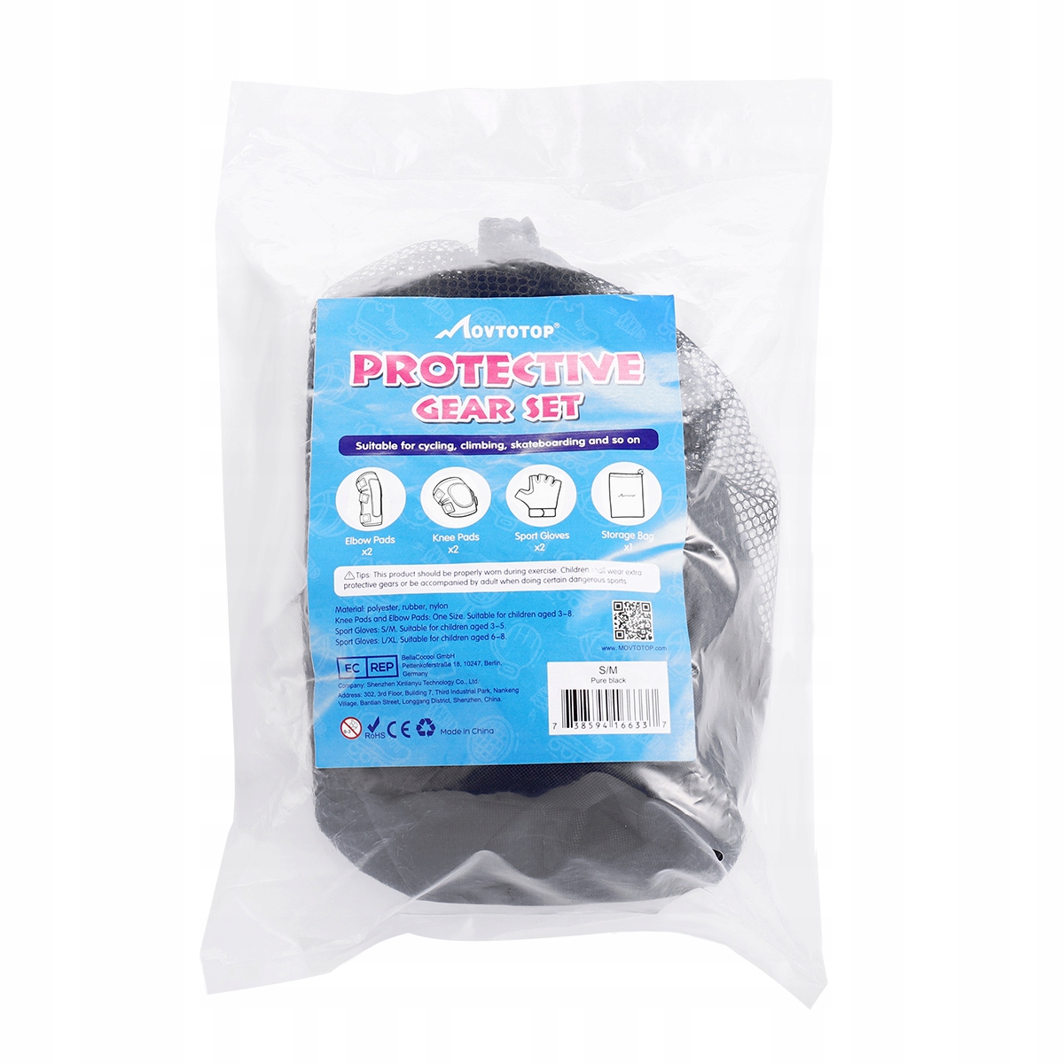 ZESTAW OCHRANIACZE NA ROLKI ROWER KOLANA ŁOKCIE DLA DZIECI L/XL Rozmiar L/XL