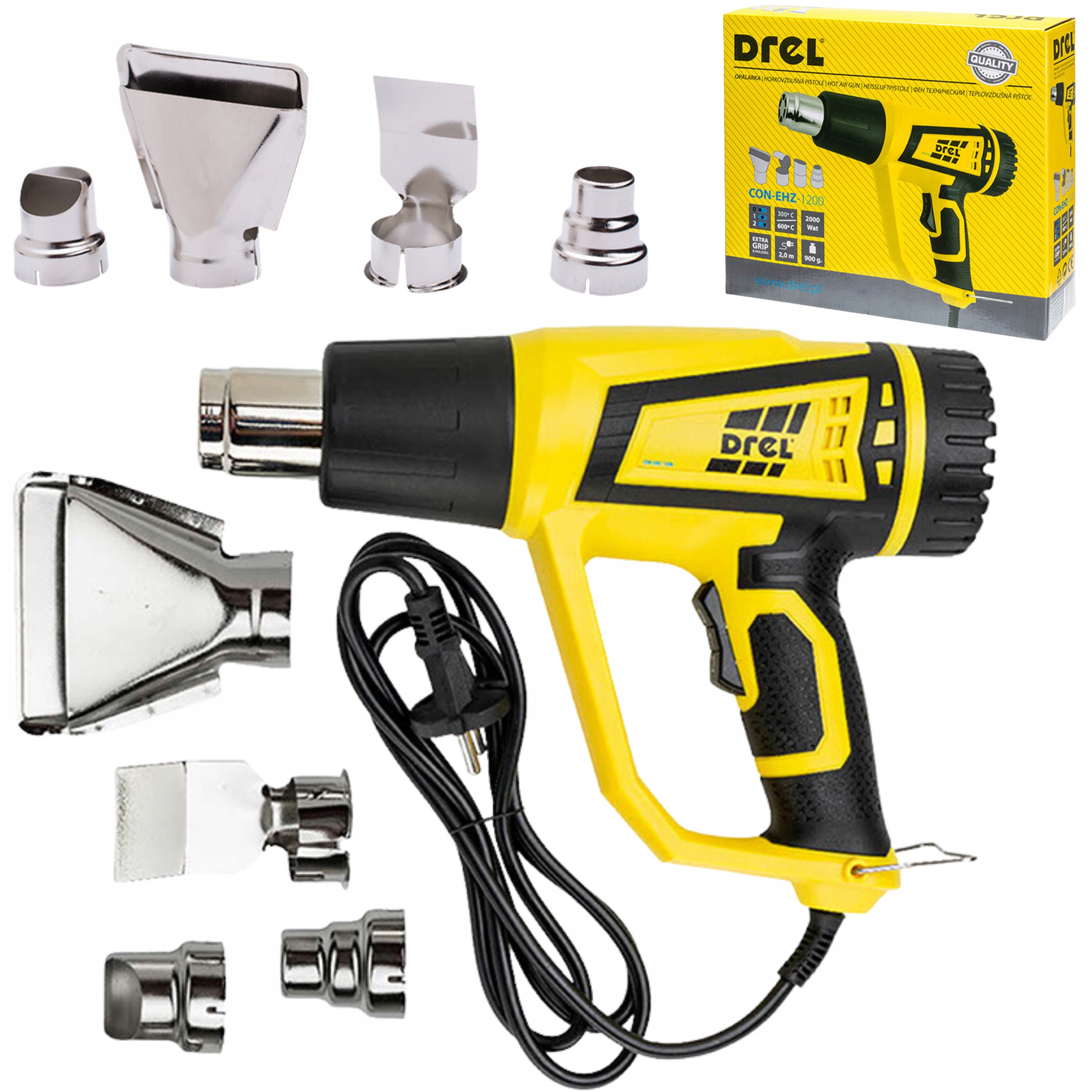 Horkovzdušná Pistole Sada S Fóliovými Tryskami, Výkonná, 4 Trysky, 2000 W