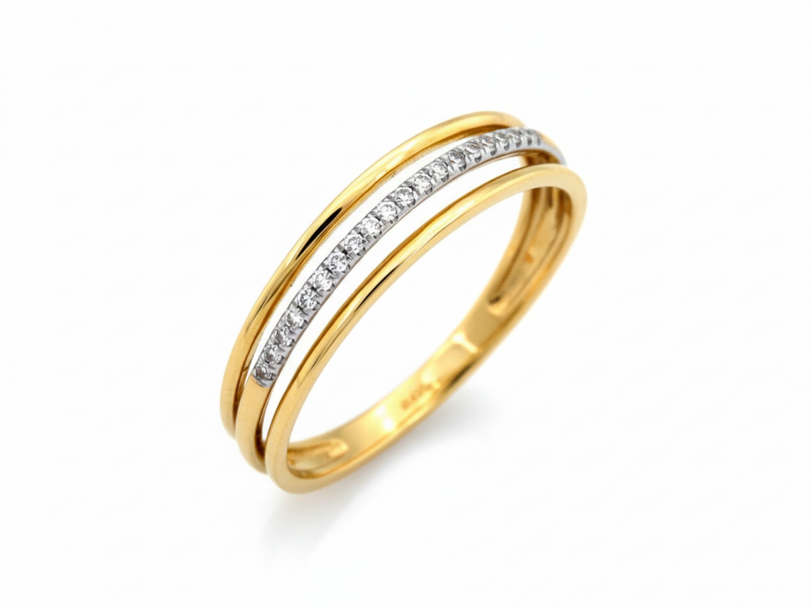 Zlatý prstýnek pro ženu 585 s brilianty 0,05 ct. r16