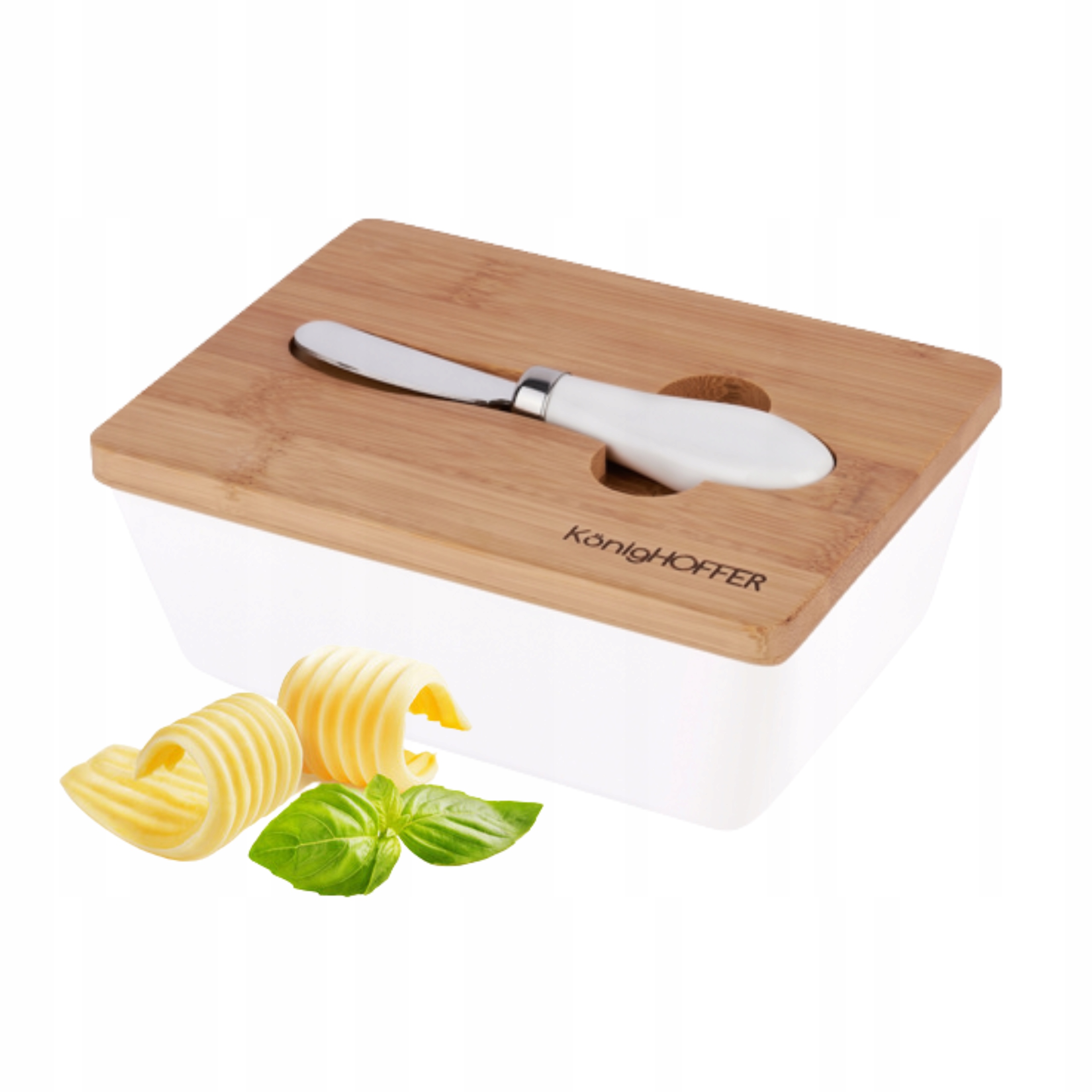 

Maselniczka Maselnica Porcelanowa Z Nożykiem biała