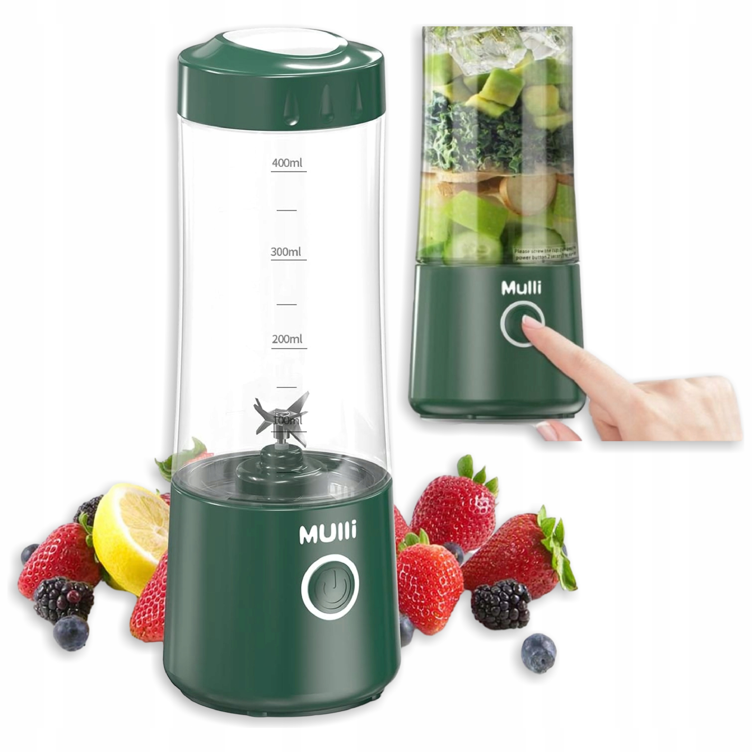 Blender Przenosny Usb 400 ml Mini Mikser z 6 Ostrzami Do Koktajli Shakeow