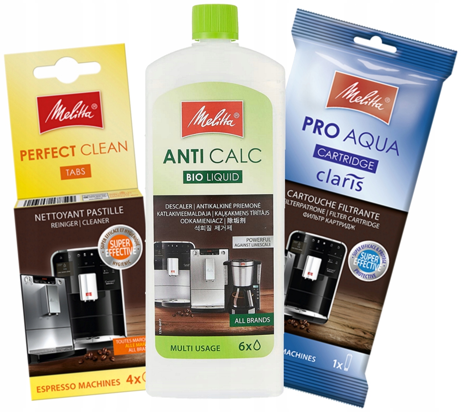 Odkamieniacz Tabletki czyszczące Filtr do Ekspresu Pro Aqua Melitta Zestaw