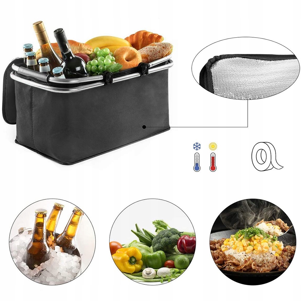 KOSZ PIKNIKOWY SKŁADANY TERMICZNY TURYSTYCZNY IZOLACYJNY KOSZYK NA ZAKUPY EAN (GTIN) 5903933545356