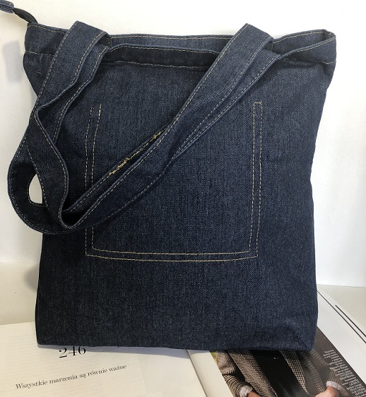 CIEMNY DENIM TORBA TOREBKA SZHOPERKA BANANY Materiał dominujący tkanina