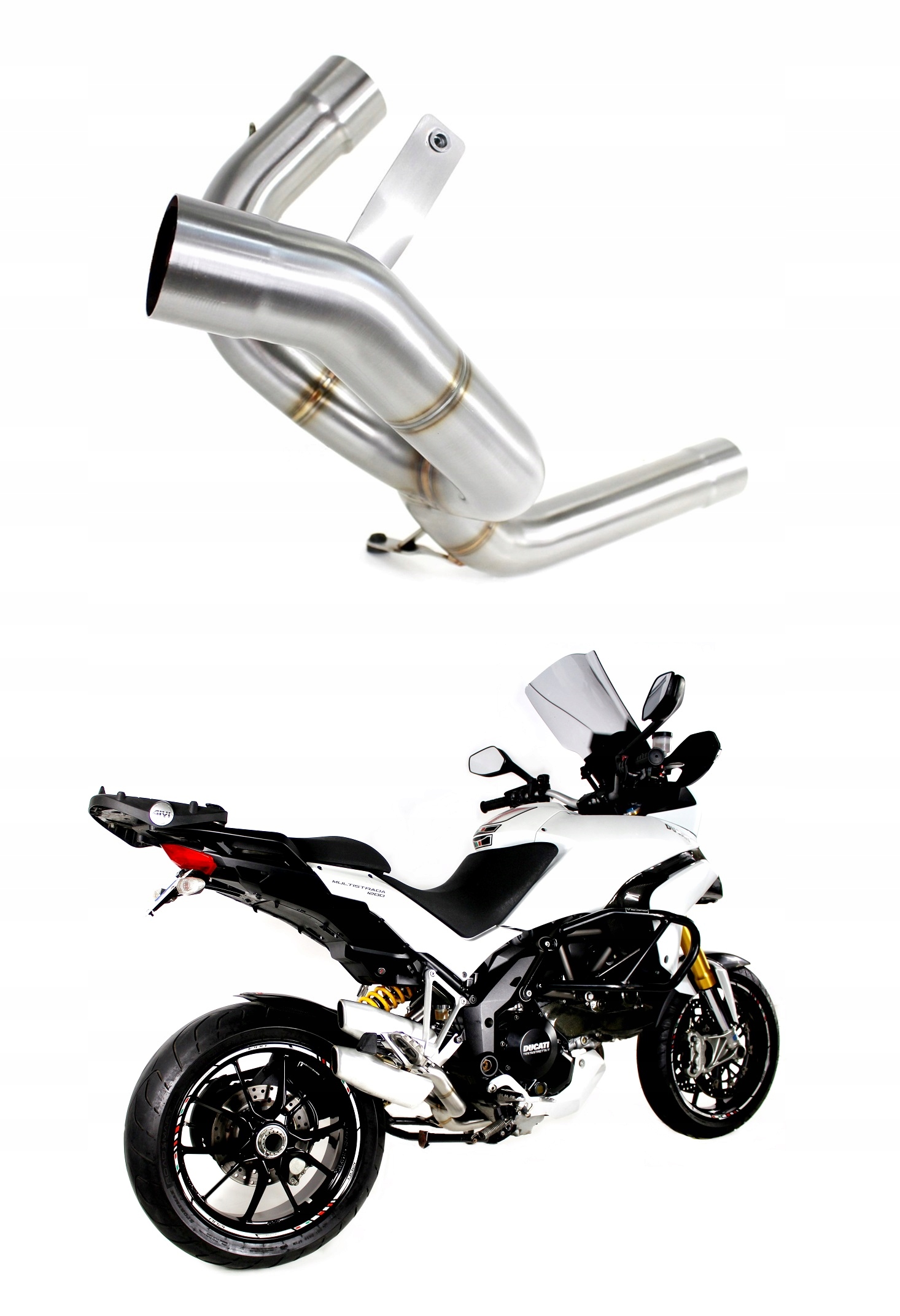 DU014D - MTS MULTISTRADA 1200 2010-2014 Mid pipe DOMINATOR