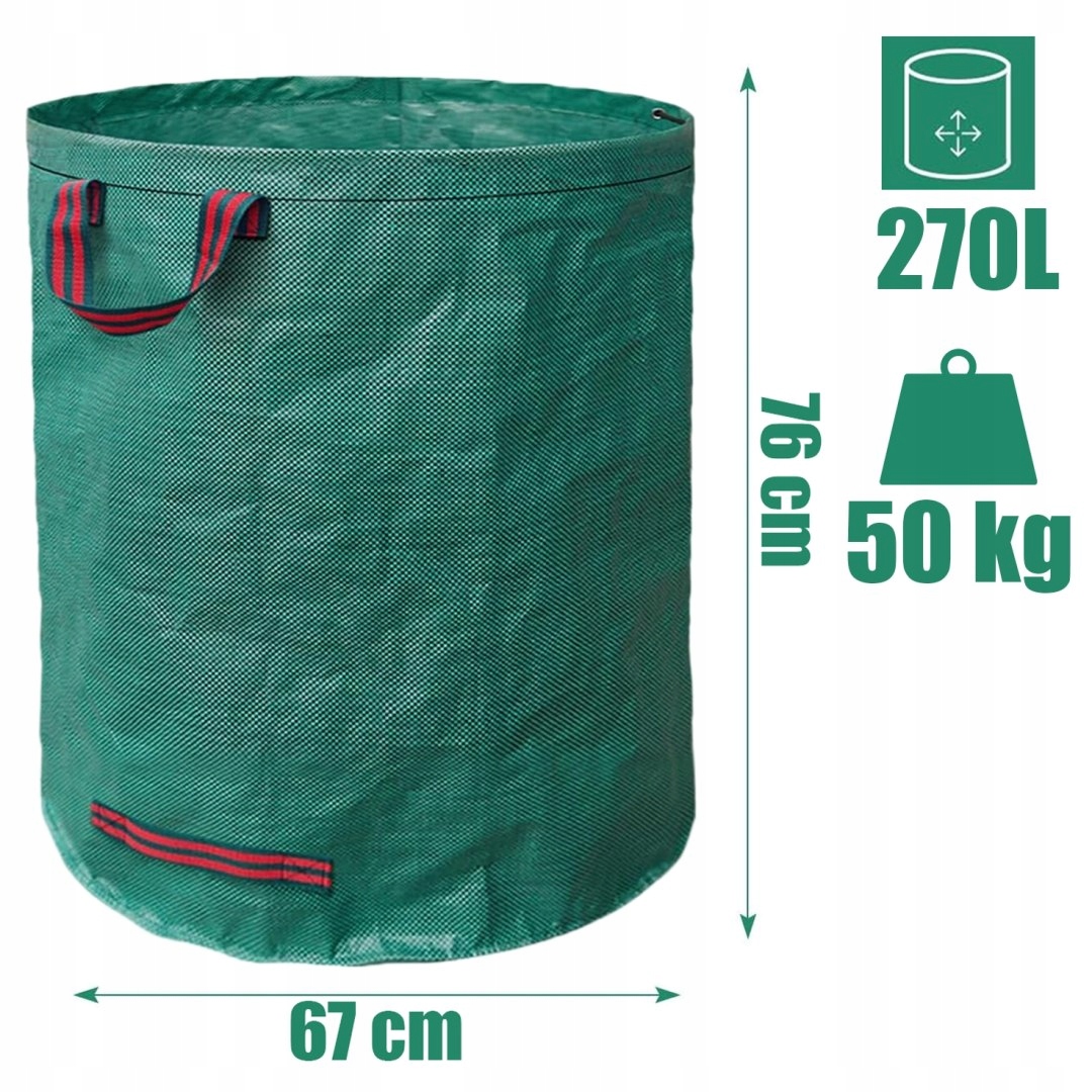 Worek ogrodowy XXL pojemnik na liście trawę gałęzie duży mocny pojemny 270L Marka inna