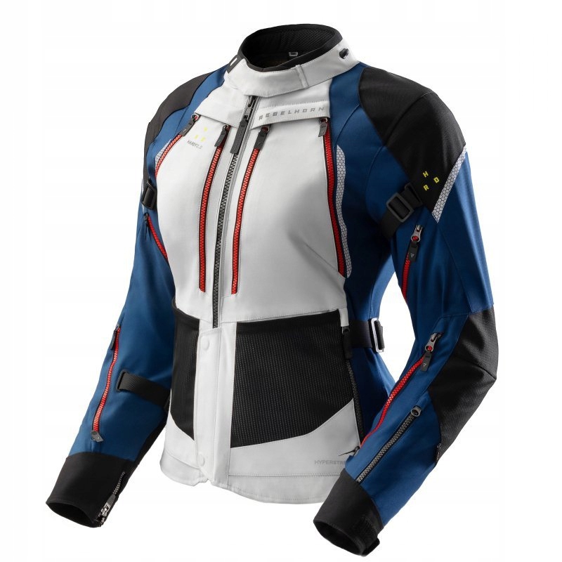 Dámska Textilná Motocyklová Bunda Rebelhorn Hardy 3.0 Blue Grey Red W4XL
