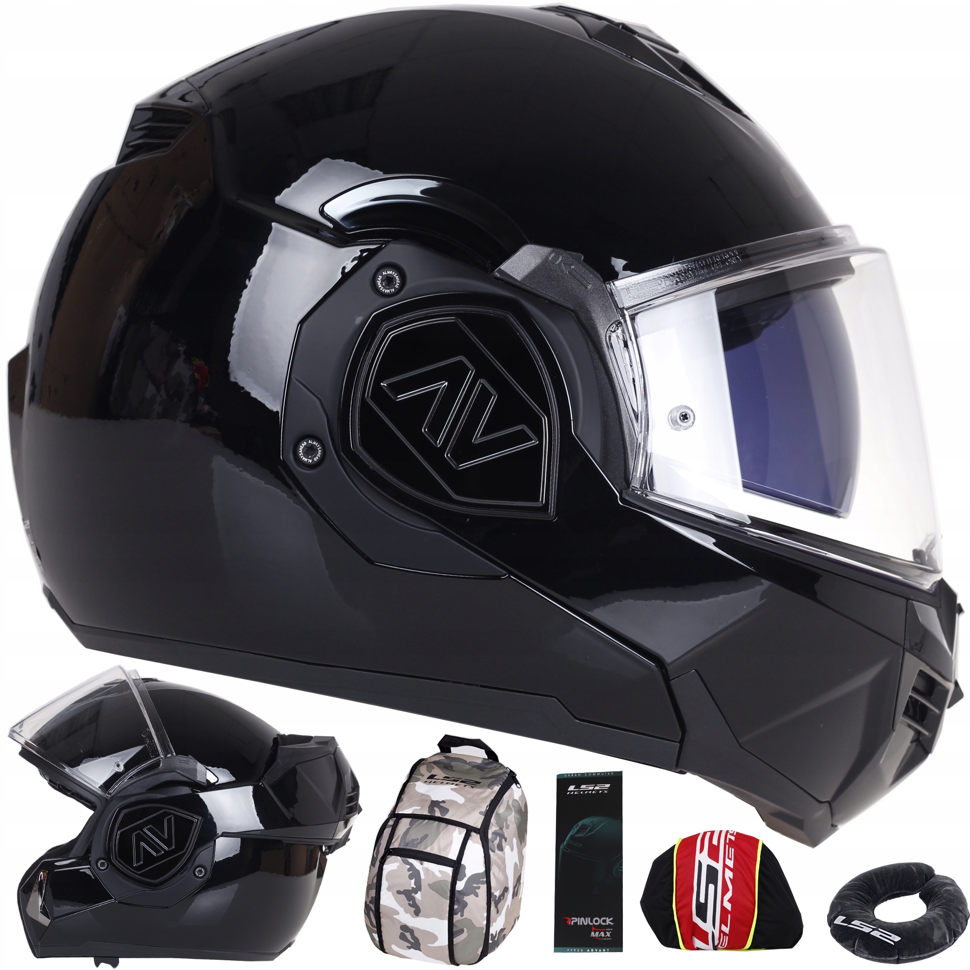 

Kask Motocyklowy LS2 FF906 Advant czarny połysk
